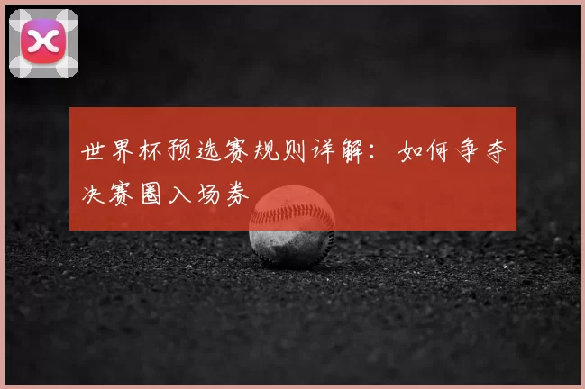 世界杯预选赛规则详解:如何争夺决赛圈入场券